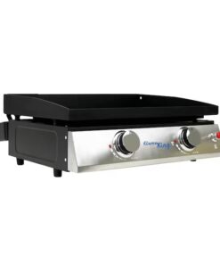 Flame King YSNFM-HT-120DB TableTop Cast Iron Grill Griddle Outdoor Cooking 2 -Burner Liquid propane Flat Top Grill