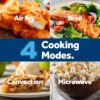 GE 4-in-1 Countertop Microwave Oven, 1.0 Cu Ft, 1050W Convection Microwave with Air Fry & Broil, Compact and Quiet, Stainless Steel, Ideal for Apartments, Dorms & Offices, GCST10A1WSS