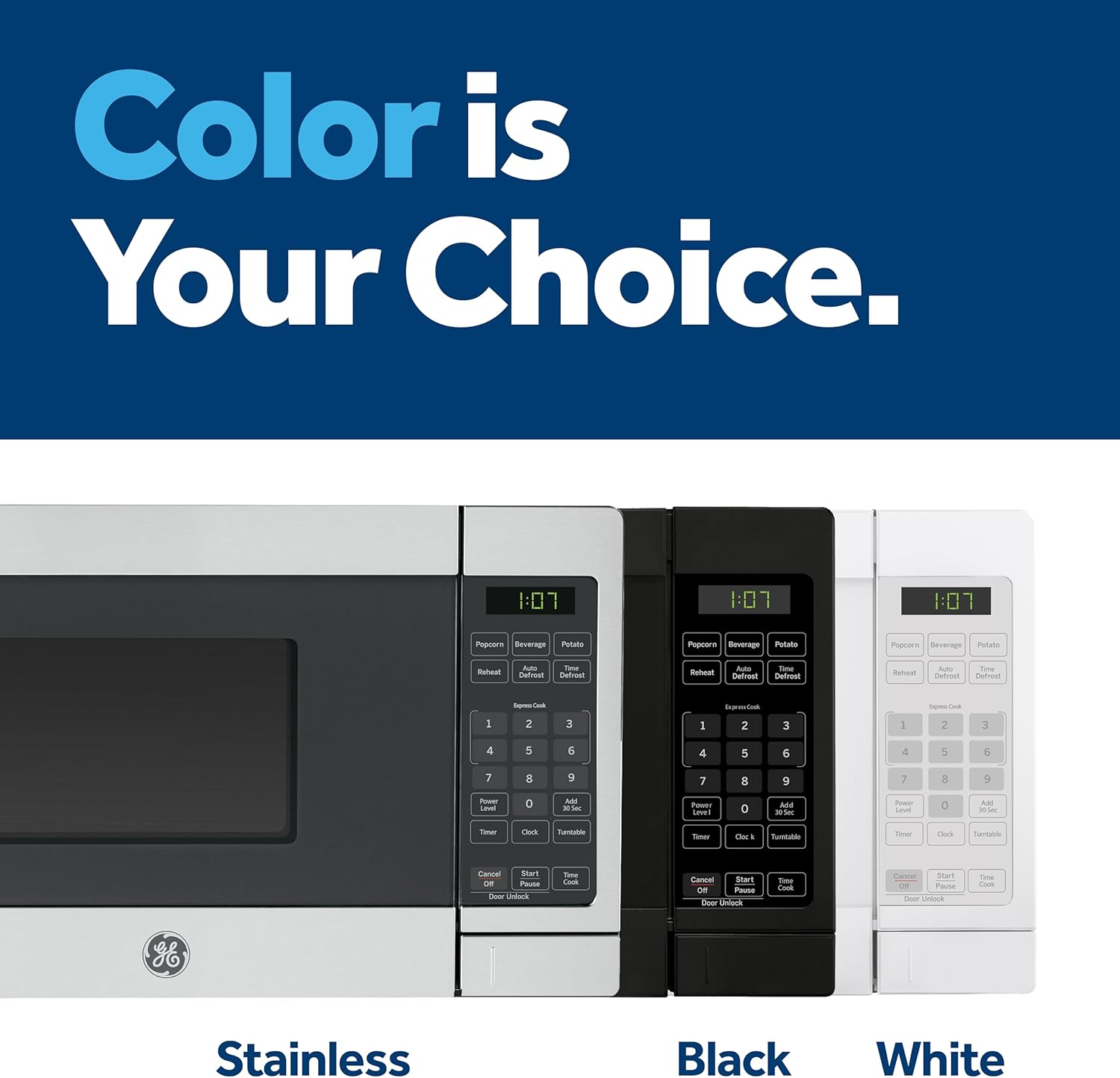 GE Compact Countertop Microwave Oven, 0.7 Cubic Ft., 700-watt Capacity, 6 Auto Cooking Settings, Child-Lock Technology, Dorm Room or Apartment, Stainless Steel47 GE Compact Countertop Microwave Oven, 0.7 Cubic Ft., 700-watt Capacity, 6 Auto Cooking Settings, Child-Lock Technology, Dorm Room or Apartment, Stainless Steel