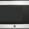 GE Compact Countertop Microwave Oven, 1.1 Cubic Ft., 950w Capacity, 6 Auto Cook Settings, Child-Lock Technology, Dorm Room, Apartment, Stainless Steel