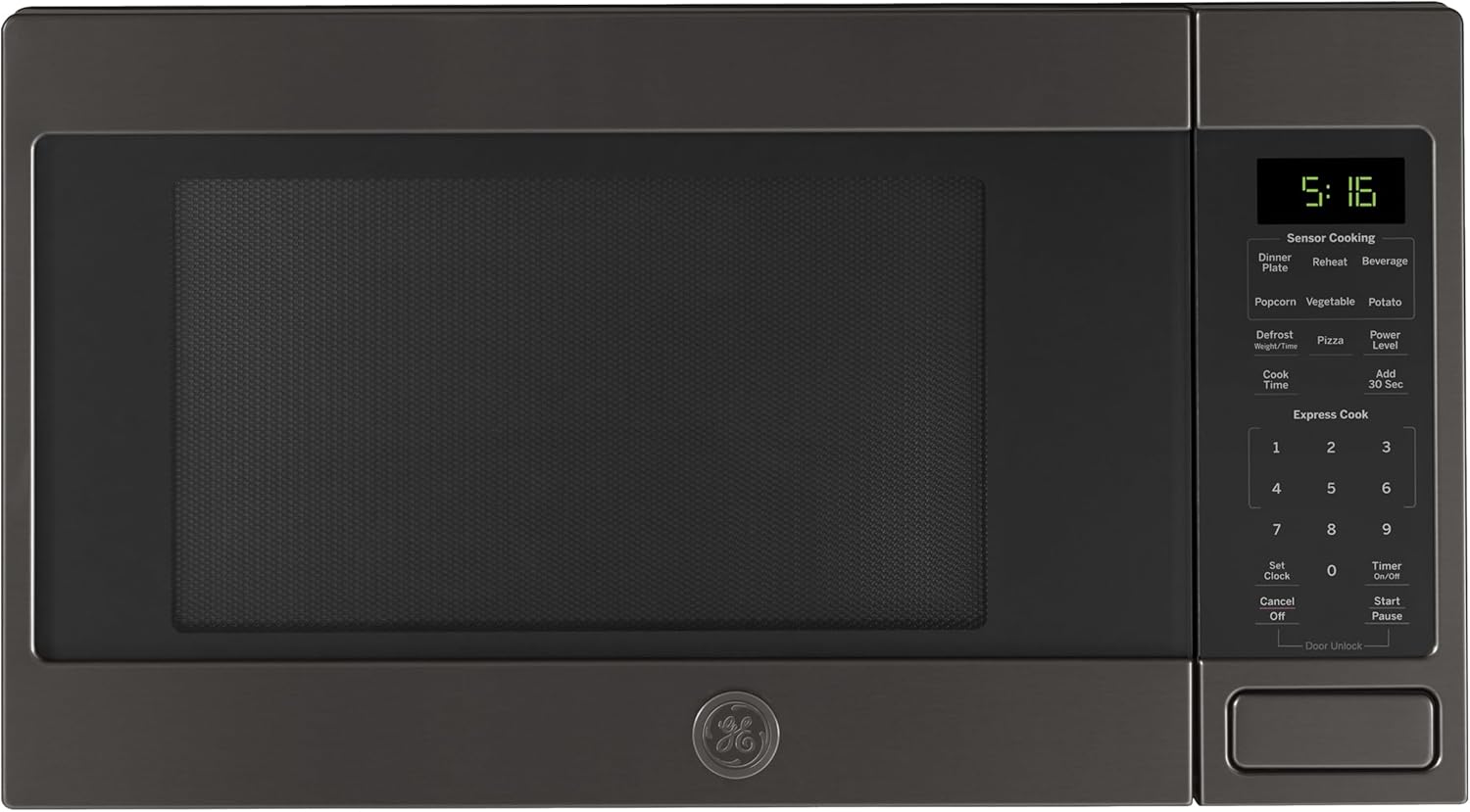 GE Countertop Microwave Oven, 1,150-watt Capacity, 1.6 Cubic Ft., 8 Auto Cooking Settings, Child-Lock Technology, Kitchen Essentials for The Countertop, Dorm Room or Apartment, Black Stainless GE Countertop Microwave Oven, 1,150-watt Capacity, 1.6 Cubic Ft., 8 Auto Cooking Settings, Child-Lock Technology, Kitchen Essentials for The Countertop, Dorm Room or Apartment, Black Stainless