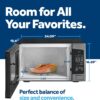 GE Countertop Microwave Oven, 1,200-watt Capacity, 2.0 Cubic Ft., 8 Auto Setting Cooking Settings, Child-Lock Technology, Kitchen Essentials for the Countertop, Dorm Room or Apartment, Black