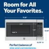 GE Countertop Microwave Oven, Compact 0.7 Cubic Ft., 700-watt Capacity, 6 Auto Cooking Settings, Child-Lock Technology, Kitchen Essentials for the Countertop, Dorm Room or Apartment, White