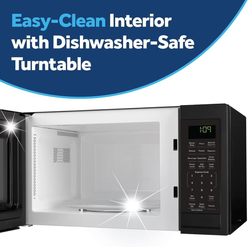 GE Countertop Microwave Oven, Compact 0.9 Cubic Ft., 900-watt Capacity, 7 Auto Cooking Settings, Child-Lock Technology, Kitchen Essentials for The Countertop, Dorm Room or Apartment, Stainless Steel13 GE Countertop Microwave Oven, Compact 0.9 Cubic Ft., 900-watt Capacity, 7 Auto Cooking Settings, Child-Lock Technology, Kitchen Essentials for The Countertop, Dorm Room or Apartment, Stainless Steel