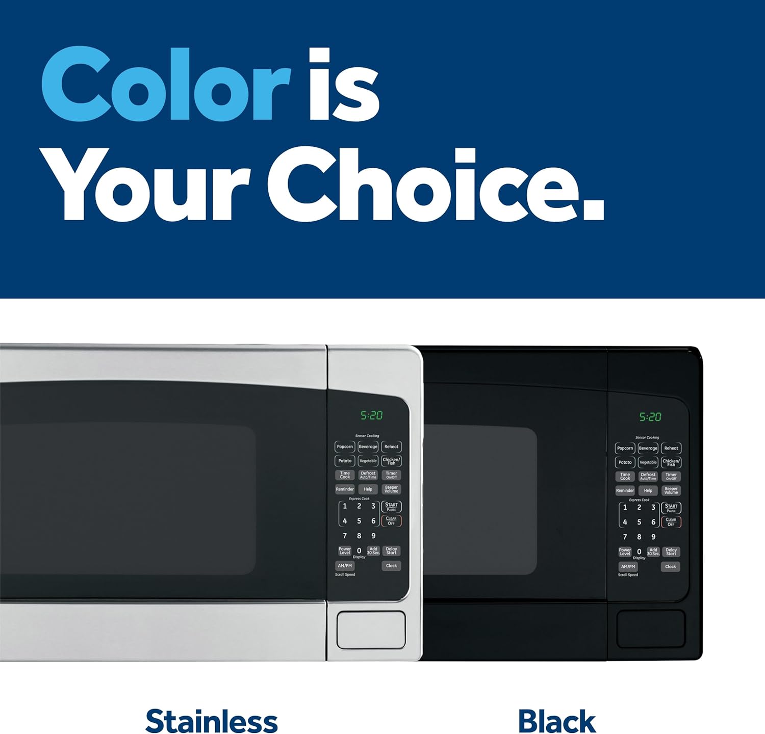 GE Countertop Microwave Oven,1, 200-watt Capacity, 2.0 Cubic Ft., 8 Auto Setting Cooking Settings, Child-Lock Technology, Kitchen Essentials for the Countertop, Dorm Room or Apartment, Stainless Steel6 GE Countertop Microwave Oven,1, 200-watt Capacity, 2.0 Cubic Ft., 8 Auto Setting Cooking Settings, Child-Lock Technology, Kitchen Essentials for the Countertop, Dorm Room or Apartment, Stainless Steel