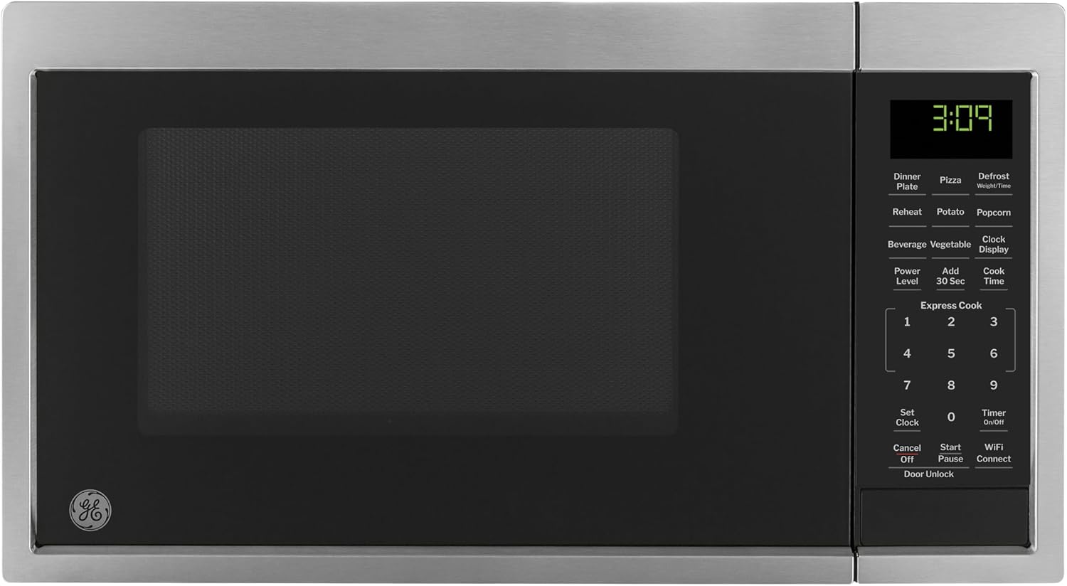 GE Smart Countertop Microwave Oven, Scan-to-Cook Technology and Wifi-Connectivity, 0.9 Cubic Feet Capacity, 900 Watts, Child-Lock Technology, Smart Home & Kitchen Essentials, Stainless Steel1 GE Smart Countertop Microwave Oven, Scan-to-Cook Technology and Wifi-Connectivity, 0.9 Cubic Feet Capacity, 900 Watts, Child-Lock Technology, Smart Home & Kitchen Essentials, Stainless Steel