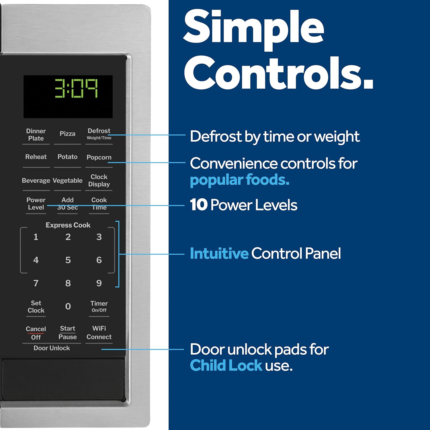 GE Smart Countertop Microwave Oven, Scan-to-Cook Technology and Wifi-Connectivity, 0.9 Cubic Feet Capacity, 900 Watts, Child-Lock Technology, Smart Home & Kitchen Essentials, Stainless Steel47 GE Smart Countertop Microwave Oven, Scan-to-Cook Technology and Wifi-Connectivity, 0.9 Cubic Feet Capacity, 900 Watts, Child-Lock Technology, Smart Home & Kitchen Essentials, Stainless Steel