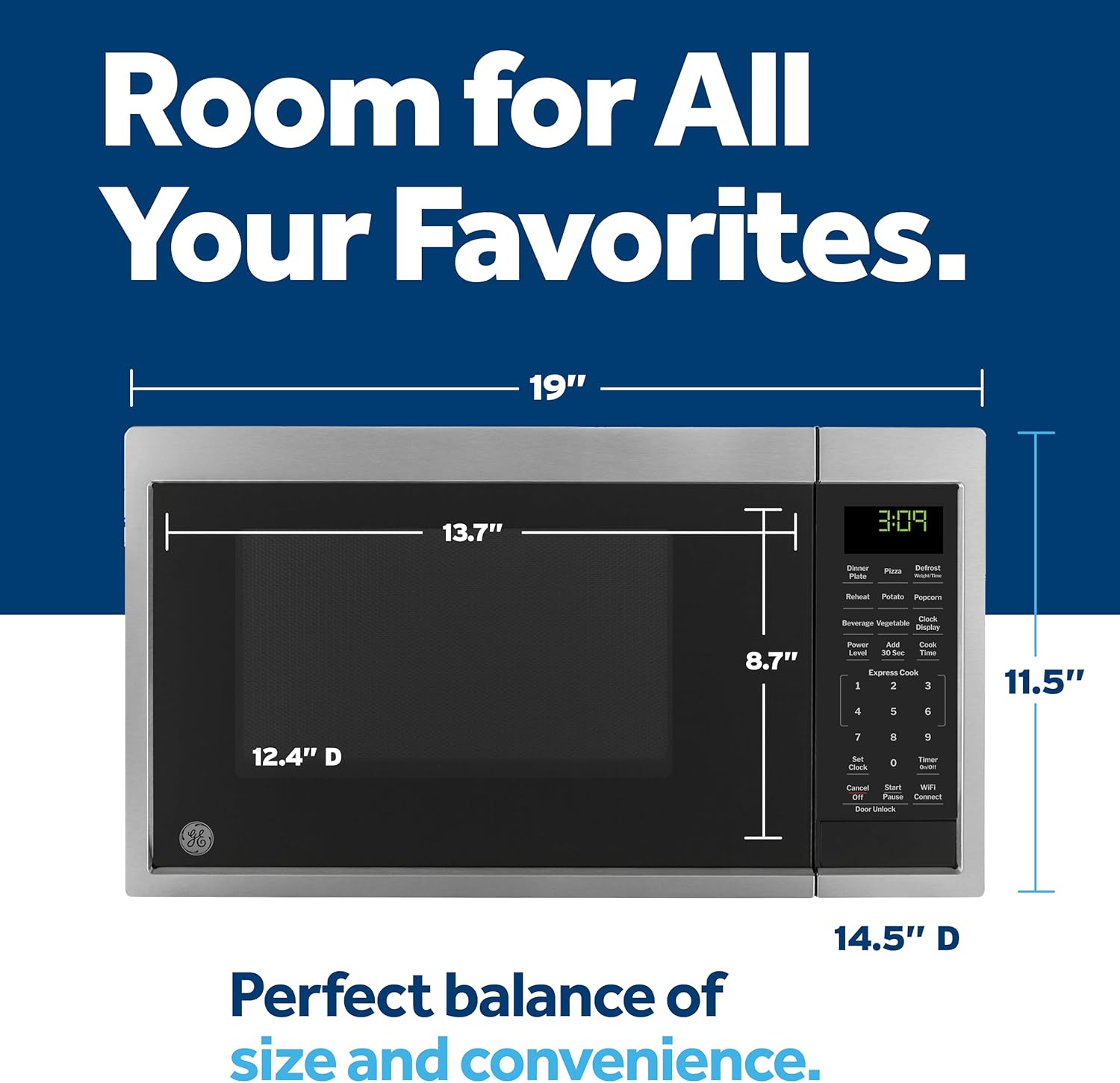 GE Smart Countertop Microwave Oven, Scan-to-Cook Technology and Wifi-Connectivity, 0.9 Cubic Feet Capacity, 900 Watts, Child-Lock Technology, Smart Home & Kitchen Essentials, Stainless Steel5 GE Smart Countertop Microwave Oven, Scan-to-Cook Technology and Wifi-Connectivity, 0.9 Cubic Feet Capacity, 900 Watts, Child-Lock Technology, Smart Home & Kitchen Essentials, Stainless Steel