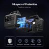 GRECELL Portable Power Station 600W 460Wh Solar Generator(Surge 1200W), 460Wh Backup LiFePO4 Battery for Outdoor Home Emergency