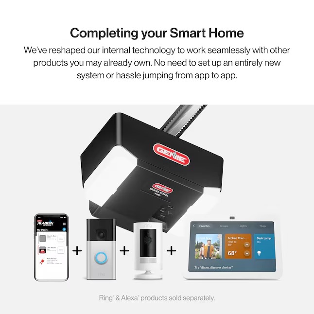 Genie E7155L-TKV 1-1 4 HPc Industrial Design Smart Compatible Belt drive Garage Door Opener Wi-Fi Compatibility and Battery Back-Up LED Light56_11zon Genie E7155L-TKV 1-1/4 HPc Industrial Design Smart Compatible Belt drive Garage Door Opener Wi-Fi Compatibility and Battery Back-Up LED Light