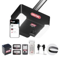 Genie E7155L-TKV 1-1/4 HPc Industrial Design Smart Compatible Belt drive Garage Door Opener Wi-Fi Compatibility and Battery Back-Up LED Light