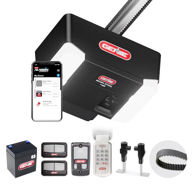 Genie E7155L-TKV 1-1 4 HPc Industrial Design Smart Compatible Belt drive Garage Door Opener Wi-Fi Compatibility and Battery Back-Up LED Light_11zon Genie E7155L-TKV 1-1/4 HPc Industrial Design Smart Compatible Belt drive Garage Door Opener Wi-Fi Compatibility and Battery Back-Up LED Light
