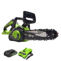 Greenworks CS24B210 24-volt 10-in Battery 2 Ah Chainsaw Battery Included Charger Included