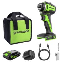 Greenworks ID3220 24-volt 1/4-in Brushless Cordless Impact Driver (Battery Included and Charger Included and Soft Bag included)