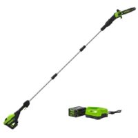 Greenworks PS80L211 80-volt 10-in 2 Ah Battery Pole Saw Battery Included , Charger Included