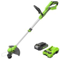 Greenworks ST24B217 24-volt 12-in Telescopic Shaft Battery String Trimmer Edger Conversion Capable 2 Ah (Battery Included) (Charger Included)