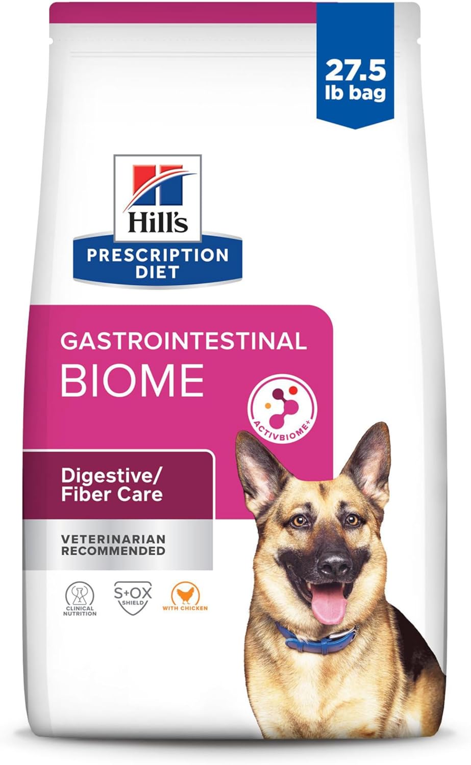 Hill's Prescription Diet Gastrointestinal Biome Digestive Fiber Care with Chicken Dry Dog food, 27.5 lbs. Hill's Prescription Diet Gastrointestinal Biome Digestive/Fiber Care with Chicken Dry Dog food, 27.5 lbs.