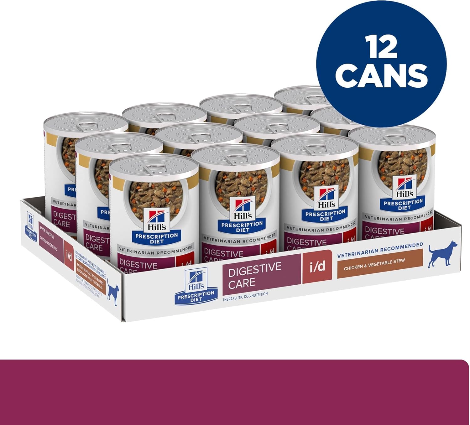 Hill's Prescription Diet i d Digestive Care Chicken & Vegetable Stew Canned Dog Food, 12.5 oz., Case of 124 Hill's Prescription Diet i/d Digestive Care Chicken & Vegetable Stew Canned Dog Food, 12.5 oz., Case of 12