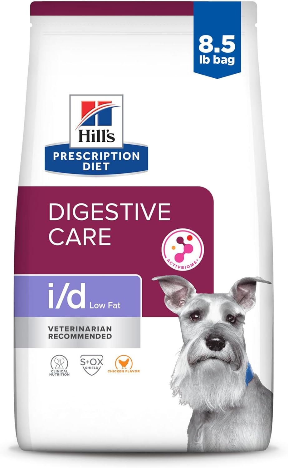 Hill's Prescription Diet i d Low Fat Digestive Care Chicken Flavor Dry Dog Food, 8.5 lbs. Hill's Prescription Diet i/d Low Fat Digestive Care Chicken Flavor Dry Dog Food, 8.5 lbs.