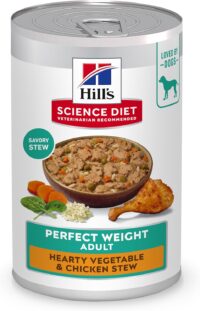 Hill's Science Diet Adult Perfect Weight Hearty Vegetable & Chicken Stew Canned Dog Food, 12.5 oz., Case of 12