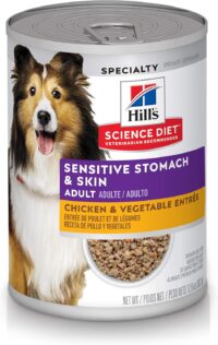 Hill's Science Diet Adult Sensitive Stomach & Sensitive Skin Chicken & Vegetable Entree Canned Dog Food, 12.8 oz, Case of 12