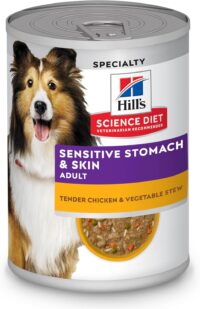 Hill's Science Diet Adult Sensitive Stomach & Sensitive Skin Tender Chicken & Vegetable Stew Wet Dog Food, 12.5 oz., Case of 12