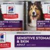 Hill's Science Diet Adult Sensitive Stomach & Sensitive Skin Tender Turkey & Rice Stew Canned Wet Dog Food, 12.5 oz., Case of 12