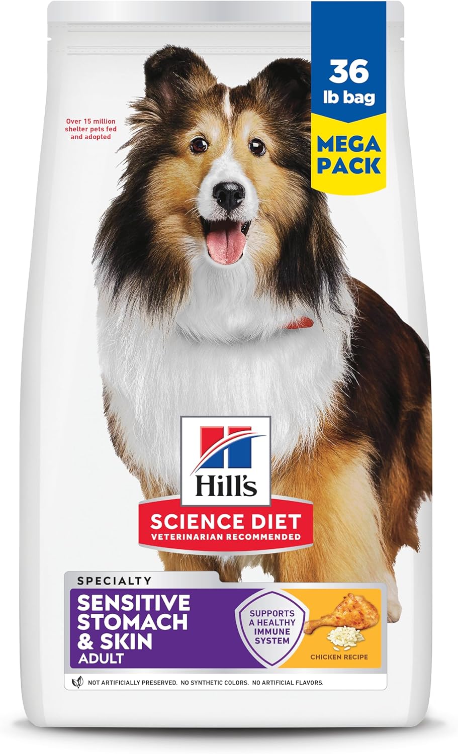 Hill's Science Diet Adult Sensitive Stomach & Skin Chicken Recipe Dry Dog Food, 36 lbs. Hill's Science Diet Adult Sensitive Stomach & Skin Chicken Recipe Dry Dog Food, 36 lbs.