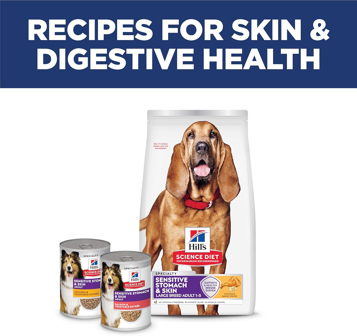 Hill's Science Diet Adult Sensitive Stomach & Skin Large Breed Chicken Recipe Dry Dog Food, 30 lbs.487 Hill's Science Diet Adult Sensitive Stomach & Skin Large Breed Chicken Recipe Dry Dog Food, 30 lbs.