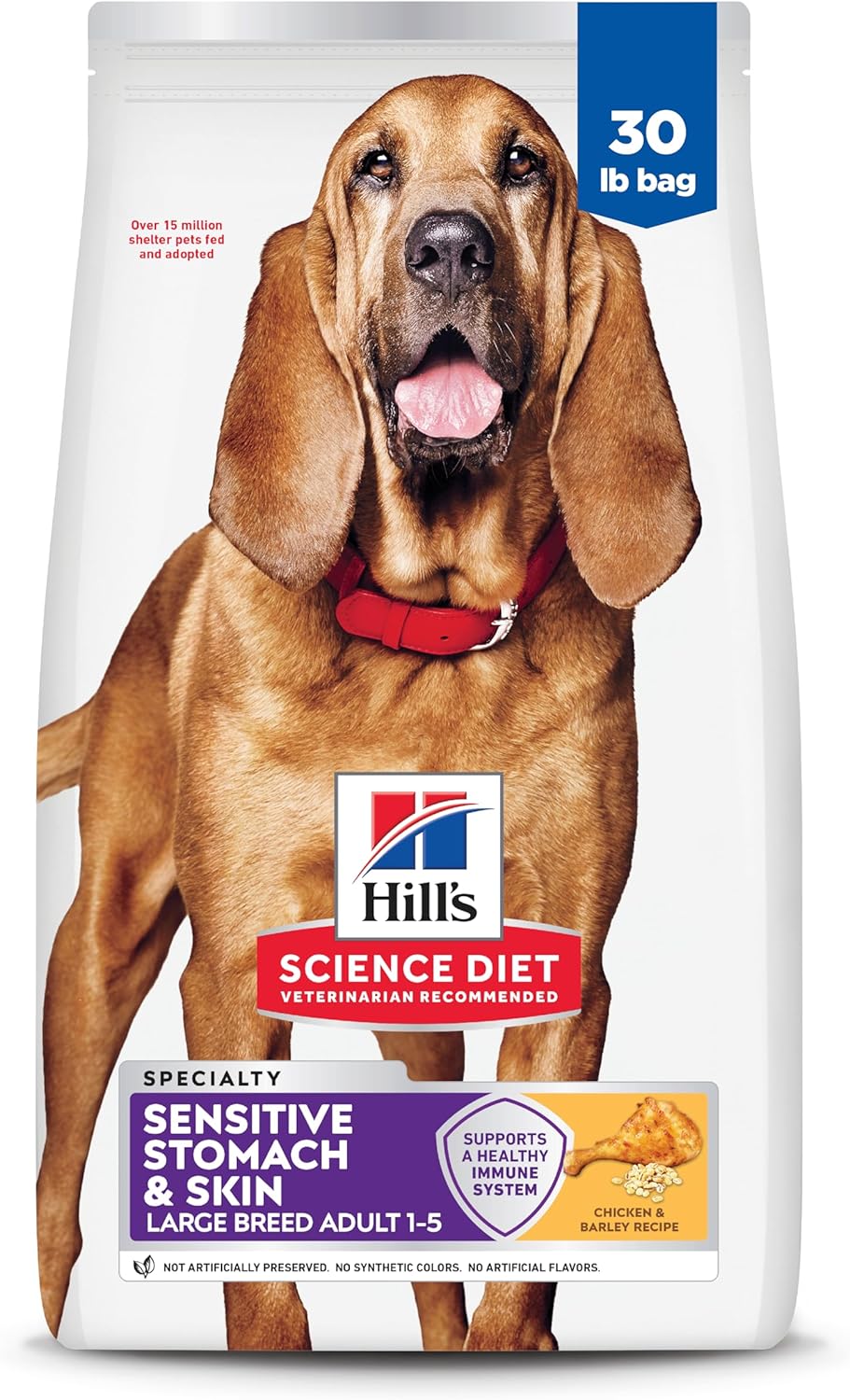 Hill's Science Diet Adult Sensitive Stomach & Skin Large Breed Chicken Recipe Dry Dog Food, 30 lbs. Hill's Science Diet Adult Sensitive Stomach & Skin Large Breed Chicken Recipe Dry Dog Food, 30 lbs.