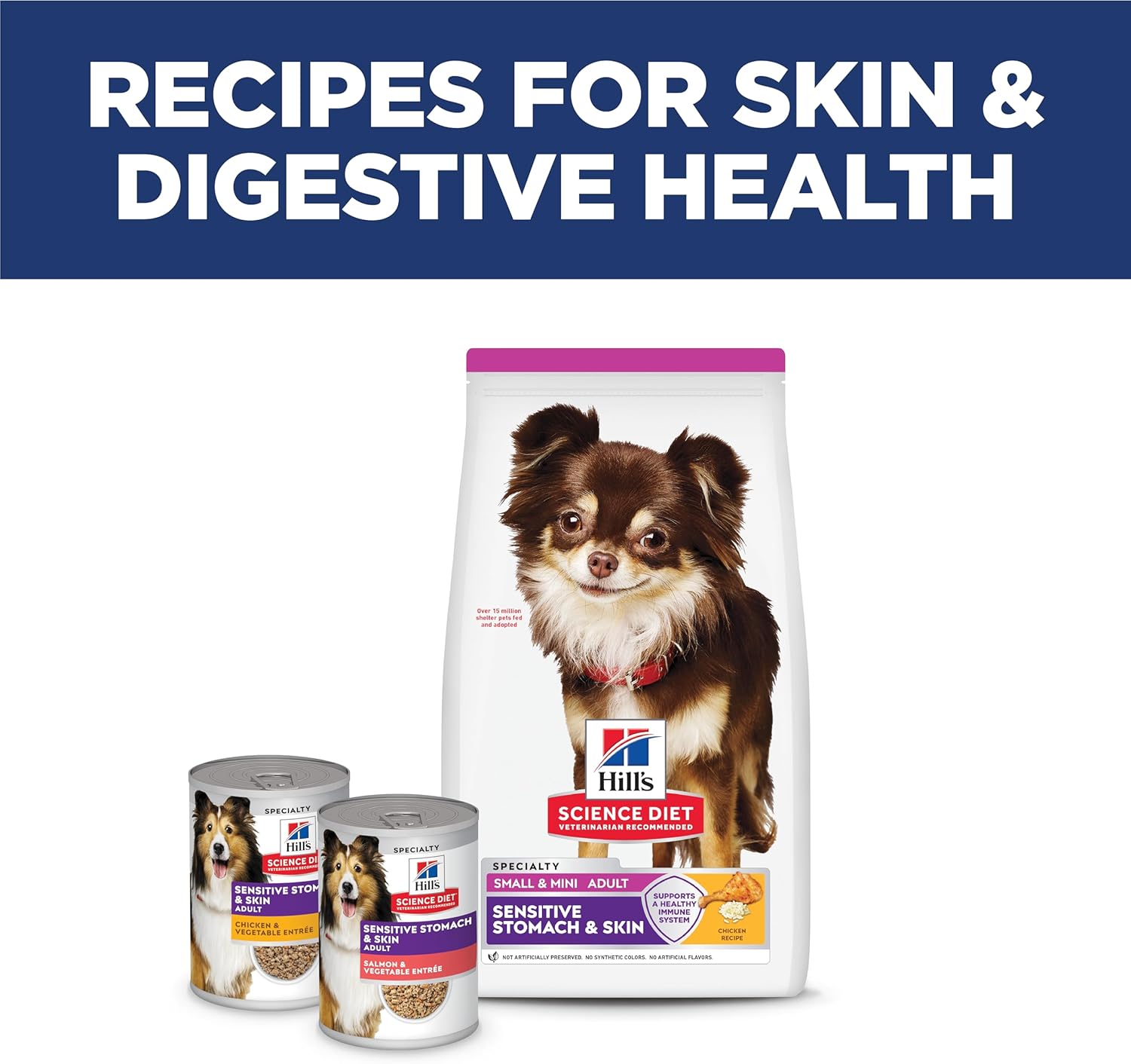 Hill's Science Diet Adult Sensitive Stomach & Skin Small & Mini Chicken Recipe Dry Dog Food, 15 lbs.4878 Hill's Science Diet Adult Sensitive Stomach & Skin Small & Mini Chicken Recipe Dry Dog Food, 15 lbs.