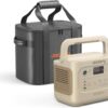 Jackery Explorer 1000 v2 Portable Power Station with Size M Carrying Case, 1070Wh LiFePO4 Battery, 1500W AC Output, 1 Hr Fast Charge, for Camping, Road Trips, Emergency (Dune White)