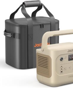 Jackery Explorer 1000 v2 Portable Power Station with Size M Carrying Case, 1070Wh LiFePO4 Battery, 1500W AC Output, 1 Hr Fast Charge, for Camping, Road Trips, Emergency (Dune White)