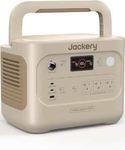 Jackery Explorer 1000 v2 Portable Power Station,1070Wh LiFePO4 Battery,1500W AC/100W USB-C Output, 1 Hr Fast Charge, Solar Generator for Camping,Emergency, RV, Off-Grid Living(Dune White)