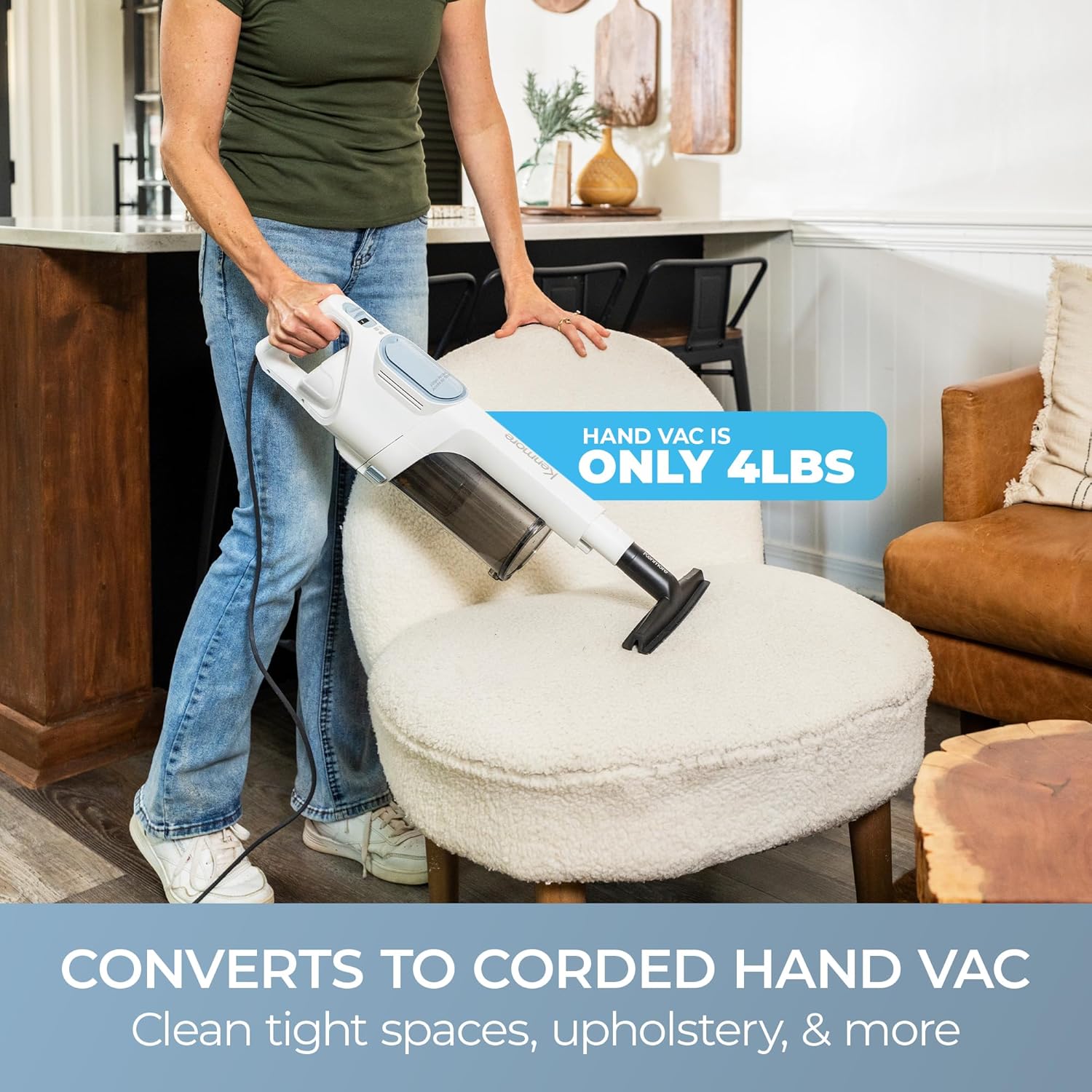Kenmore CS2015 200 Series Corded Stick Vacuum, Detachable Hand Vac with 2-Motor Powerful Suction, Hair Eliminator Nozzle, LED Headlight & Swivel Steering for Carpets, Bare Floors and Couches56 Kenmore CS2015 200 Series Corded Stick Vacuum, Detachable Hand Vac with 2-Motor Powerful Suction, Hair Eliminator Nozzle, LED Headlight & Swivel Steering for Carpets, Bare Floors and Couches