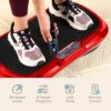 Lifepro Waver Vibration Plate Exercise Machine – High-Intensity Vibration Plate for Lymphatic Drainage – Full-Body Workout Vibrating Platform with Loop Bands – Fitness Equipment for Strength & Toning, Red