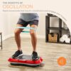 Lifepro Waver Vibration Plate Exercise Machine – High-Intensity Vibration Plate for Lymphatic Drainage – Full-Body Workout Vibrating Platform with Loop Bands – Fitness Equipment for Strength & Toning, Red