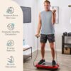 Lifepro Waver Vibration Plate Exercise Machine – High-Intensity Vibration Plate for Lymphatic Drainage – Full-Body Workout Vibrating Platform with Loop Bands – Fitness Equipment for Strength & Toning, Red
