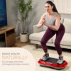 Lifepro Waver Vibration Plate Exercise Machine – High-Intensity Vibration Plate for Lymphatic Drainage – Full-Body Workout Vibrating Platform with Loop Bands – Fitness Equipment for Strength & Toning, Red