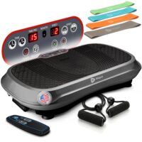 Lifepro Waver Vibration Plate Exercise Machine – High-Intensity Vibration Plate for Lymphatic Drainage – Full-Body Workout Vibrating Platform with Loop Bands – Fitness Equipment for Strength & Toning, Gray