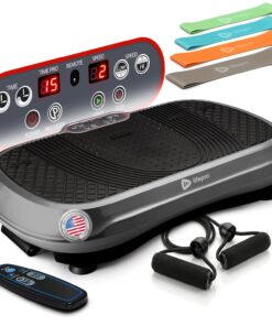 Lifepro Waver Vibration Plate Exercise Machine – High-Intensity Vibration Plate for Lymphatic Drainage – Full-Body Workout Vibrating Platform with Loop Bands – Fitness Equipment for Strength & Toning, Gray