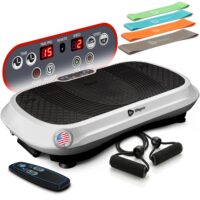 Lifepro Waver Vibration Plate Exercise Machine – High-Intensity Vibration Plate for Lymphatic Drainage – Full-Body Workout Vibrating Platform with Loop Bands – Fitness Equipment for Strength & Toning, White
