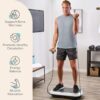 Lifepro Waver Vibration Plate Exercise Machine – High-Intensity Vibration Plate for Lymphatic Drainage – Full-Body Workout Vibrating Platform with Loop Bands – Fitness Equipment for Strength & Toning, White