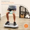 Lifepro Waver Vibration Plate Exercise Machine – High-Intensity Vibration Plate for Lymphatic Drainage – Full-Body Workout Vibrating Platform with Loop Bands – Fitness Equipment for Strength & Toning, White
