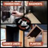 Liquid Rubber Basement and Foundation Repair Sealant - Waterproof Concrete Sealer & Crack Filler - Flexible Coating for Indoor & Outdoor Use - 5 Gallon Sealer, 10.2 oz Caulk 4 Pack, Geo Textile 4"x160