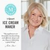 Martha Stewart 1 Quart Ice Cream Maker, Built-In Compressor, No Pre-Freezing Required, 3 Modes (Ice Cream, Sorbet, Frozen Yogurt), Automatic Mix-In Alert, Dishwasher-Safe Parts, Caviar Gray