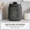Martha Stewart 1 Quart Ice Cream Maker, Built-In Compressor, No Pre-Freezing Required, 3 Modes (Ice Cream, Sorbet, Frozen Yogurt), Automatic Mix-In Alert, Dishwasher-Safe Parts, Caviar Gray