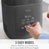 Martha Stewart 1 Quart Ice Cream Maker, Built-In Compressor, No Pre-Freezing Required, 3 Modes (Ice Cream, Sorbet, Frozen Yogurt), Automatic Mix-In Alert, Dishwasher-Safe Parts, Caviar Gray