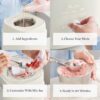Martha Stewart 1 Quart Ice Cream Maker, Built-In Compressor, No Pre-Freezing Required, 3 Modes (Ice Cream, Sorbet, Frozen Yogurt), Automatic Mix-In Alert, Dishwasher-Safe Parts, Linen White