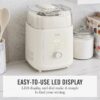 Martha Stewart 1 Quart Ice Cream Maker, Built-In Compressor, No Pre-Freezing Required, 3 Modes (Ice Cream, Sorbet, Frozen Yogurt), Automatic Mix-In Alert, Dishwasher-Safe Parts, Linen White